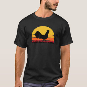 Rooster Chicken Black Orange Yellow Farm Farmer Fa T-Shirt