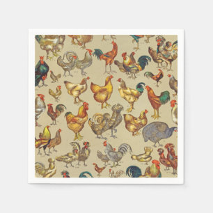 Rooster Chicken Farm Animal Poultry Country Napkin