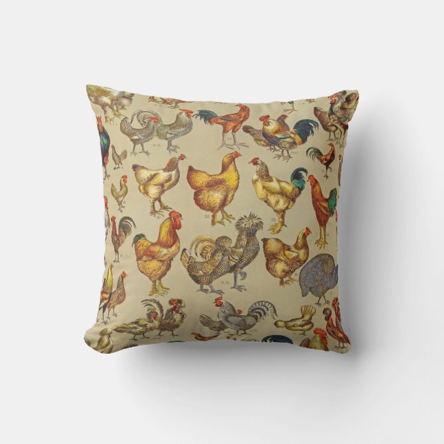 Rooster Chicken Farm Country Animal Cushion (Front)