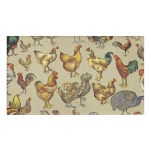 Rooster Chicken Farm Country Animal Name Tag