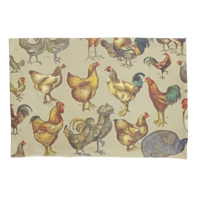 Rooster Chicken Farm Country Animal Pillowcase (Front)
