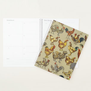 Rooster Chicken Farm Country Animal Planner