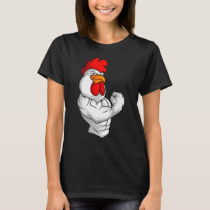 Rooster Chicken Fitness Training Bodybuilder Muscl T-Shirt