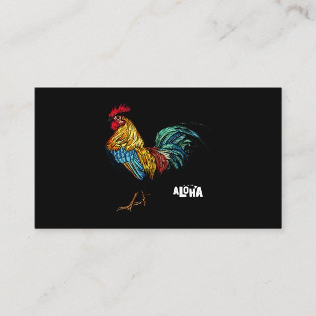 rooster chicken hawaii aloha hawaiian 157 business card (Front)