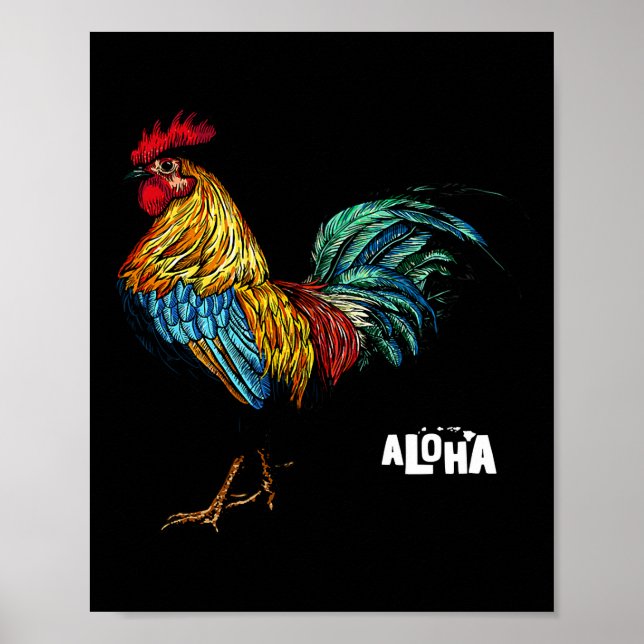 rooster chicken hawaii aloha hawaiian 157 poster (Front)
