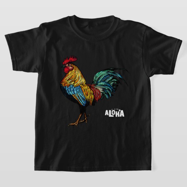 rooster chicken hawaii aloha hawaiian 157 T-Shirt (Laydown)