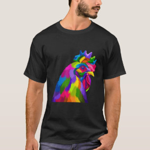 Rooster Chicken Multicolor T-Shirt