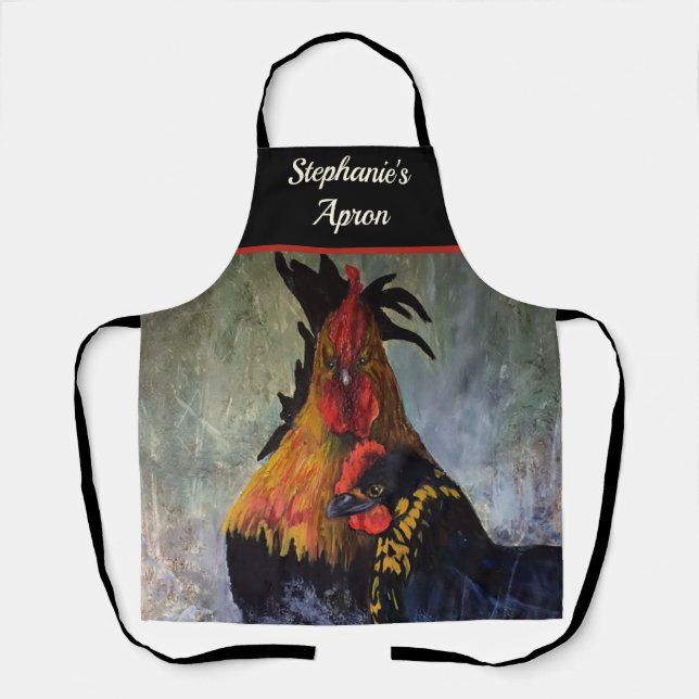 Rooster Chicken Personalised Apron (Front)