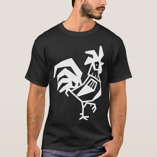 Rooster Chickens Bird retro T-Shirt (Front)