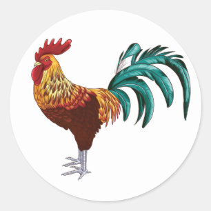 ROOSTER CLASSIC ROUND STICKER