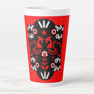 Rooster Cockerel Nordic Scandinavian Folk Art Latte Mug