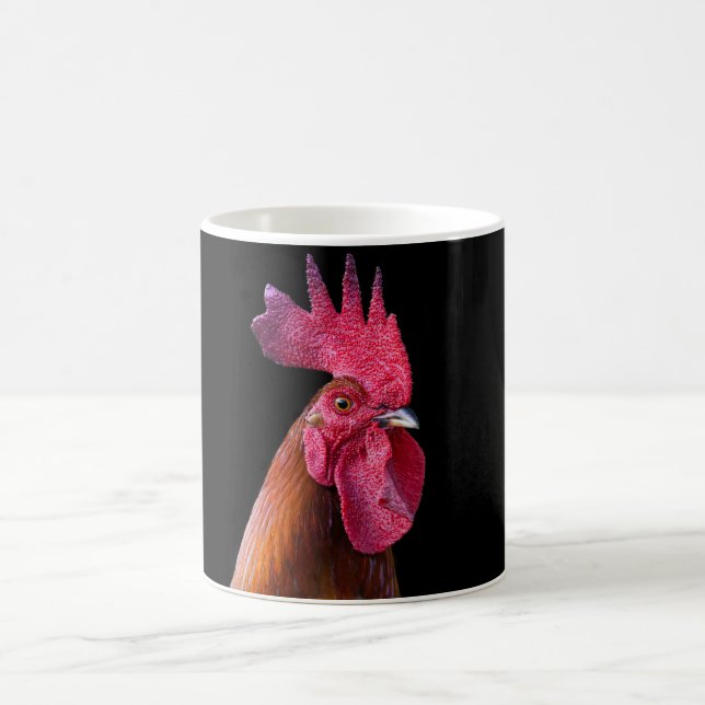 Rooster coffee mug (black background) (Center)