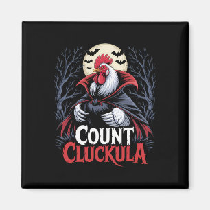 Rooster Count Cluckula Funny Halloween Vampire Far Magnet