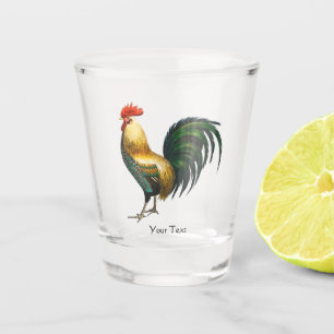 Rooster country classic stylish traditional bird shot glass