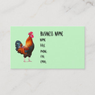 Rooster Crowing Business Cards