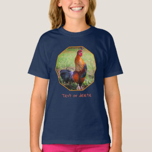 Rooster Crowing Farm Animal Personalized T-Shirt