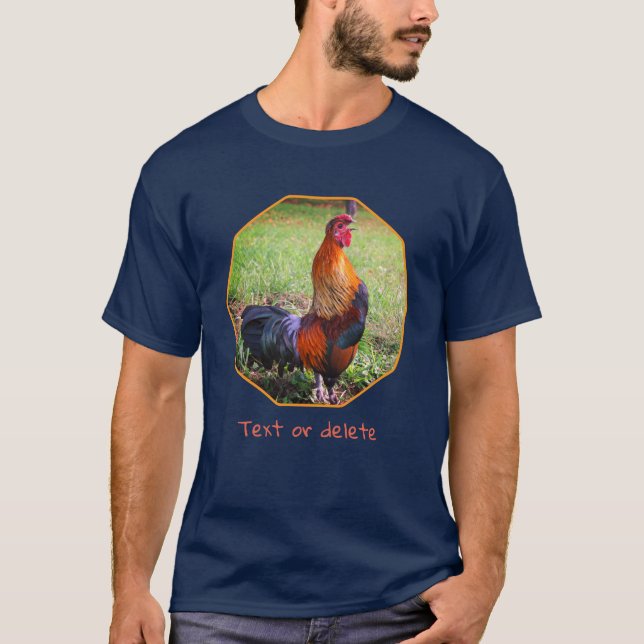 Rooster Crowing Farm Animal Personalized T-Shirt (Front)