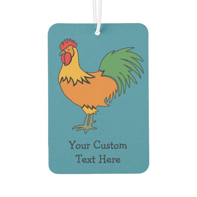 Rooster custom text & colour air freshener (Back)