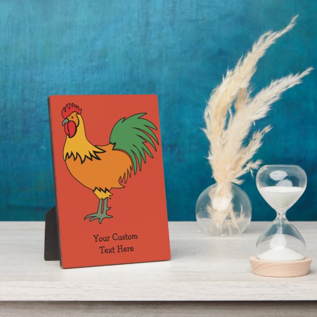 Rooster custom text & colour plaque (Side)