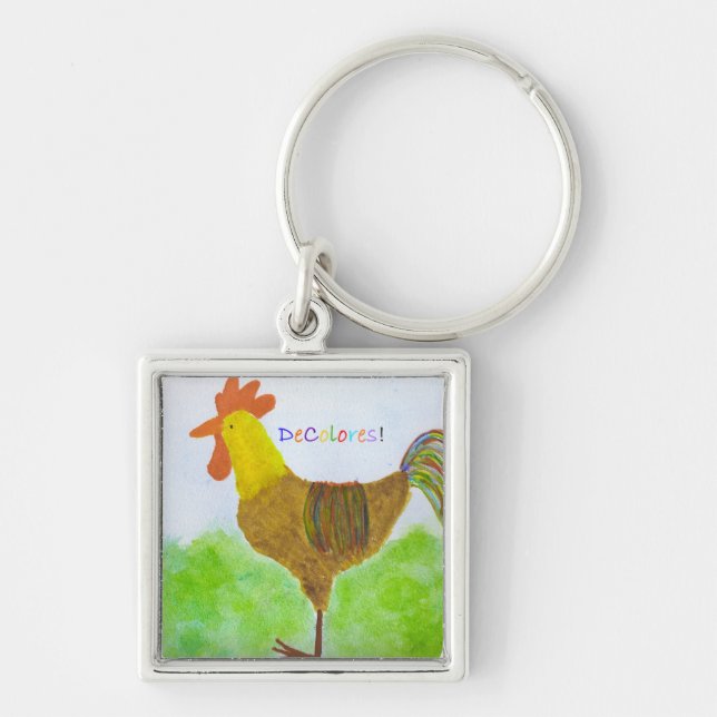 Rooster DeColores Keychain (Front)