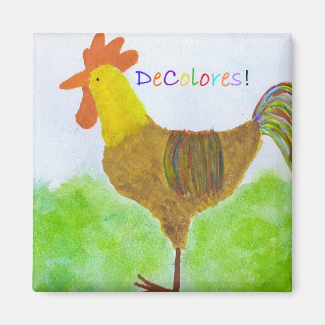 Rooster DeColores Magnet (Front)