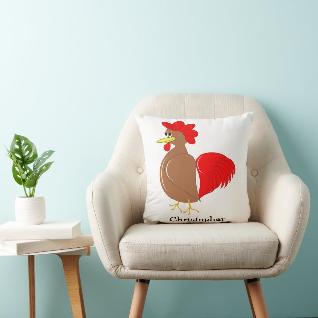 Rooster Design Personalised Cushion (Chair)