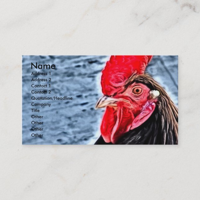 Rooster Digital Art Business Card (Front)