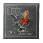 Rooster Eggs On Chalkboard Tile<br><div class="desc">Rooster Eggs On Chalkboard. Artist: Redstreake. Image ID: 152146D.</div>