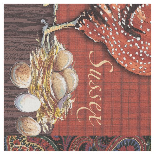 Rooster Fabric (Close Up)