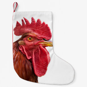 Rooster Face Small Christmas Stocking