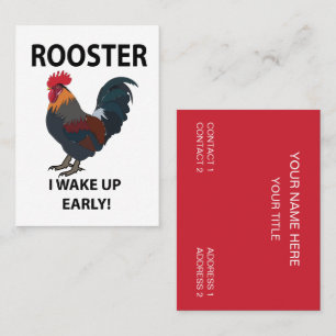 Rooster Farm Animal I Wake Up Early Funny Rooster Business Card