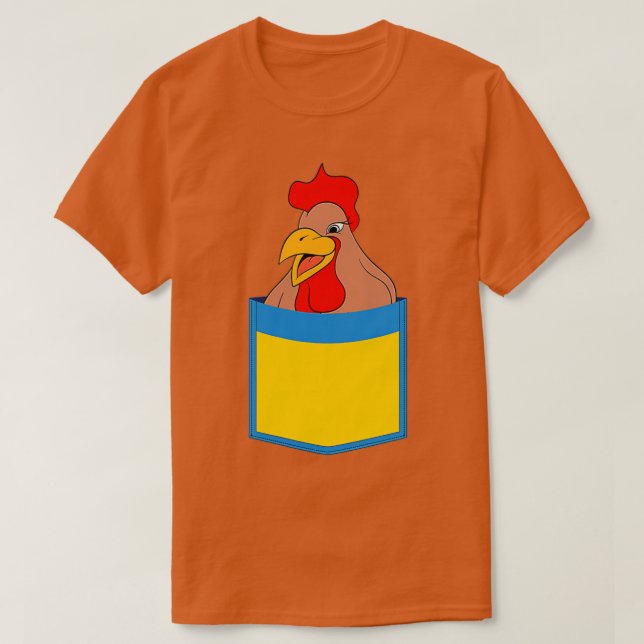 Rooster Farmer Animal Lover Farm Bird Cute Pocket  T-Shirt (Design Front)