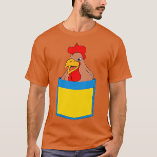Rooster Farmer Animal Lover Farm Bird Cute Pocket  T-Shirt