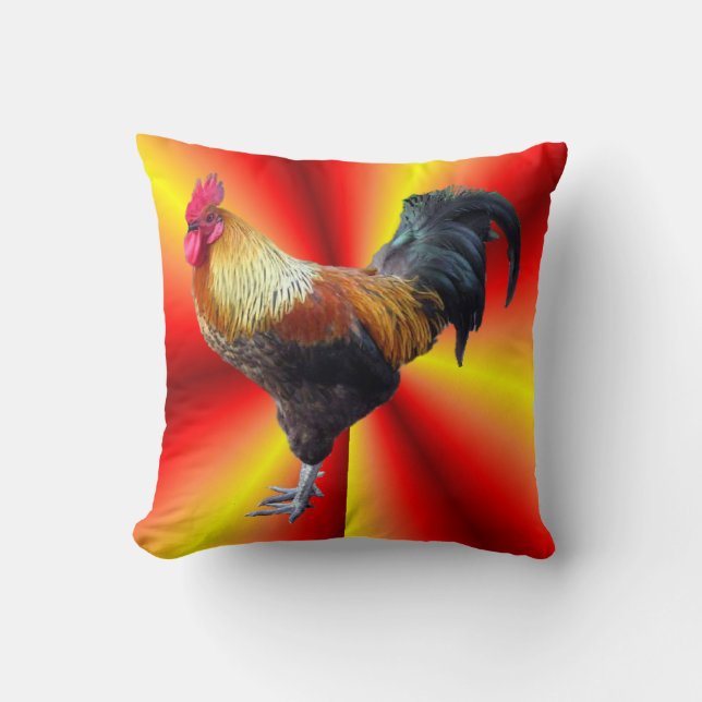 Rooster flash American MoJo Pillow (Front)