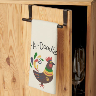 "Rooster" Folk Art Style Tea Towel