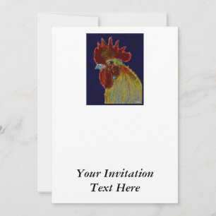 Rooster:  Freestyle Head Invitation