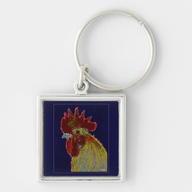 Rooster:  Freestyle Head Key Ring (Front)