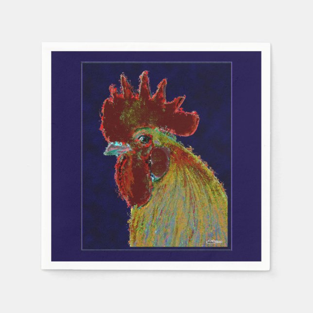 Rooster:  Freestyle Head Napkin (Front)