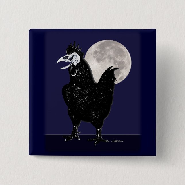 Rooster Ghost 15 Cm Square Badge (Front)