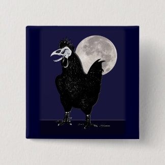 Rooster Ghost 15 Cm Square Badge