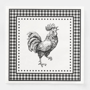 Rooster Gingham Napkin