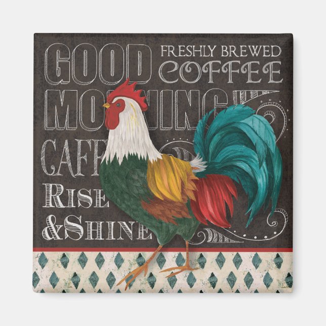 Rooster Good Morning magnet (Front)