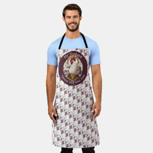 Rooster & Grapes Heraldic Crest Apron