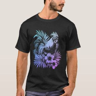 Rooster Hawaiian Flowers Chicken Kauai Hawaii Vint T-Shirt