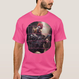 Rooster Heavy Metal Illustration T-Shirt