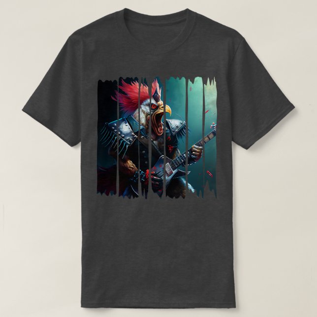 Rooster Heavy Metal T-Shirt (Design Front)