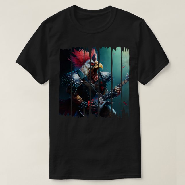 Rooster Heavy Metal T-Shirt (Design Front)