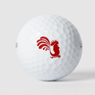 Rooster Hen Farm Animal Silhouette Vintage Golf Balls