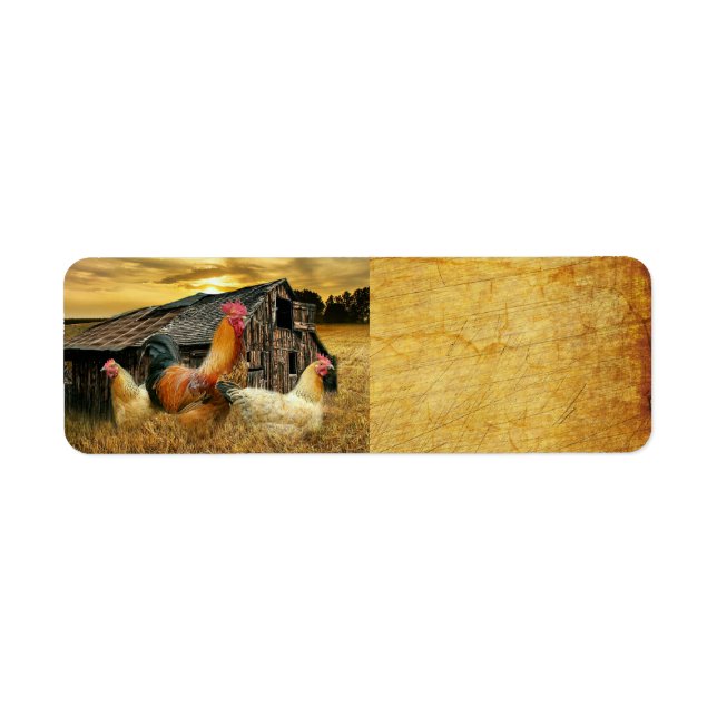 Rooster Hens Rustic Barn Coop (Front)