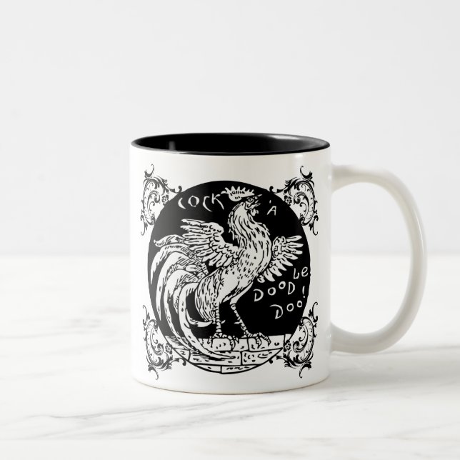 Rooster Home Decor, Apparel, and Gifts Two-Tone Coffee Mug (Right)